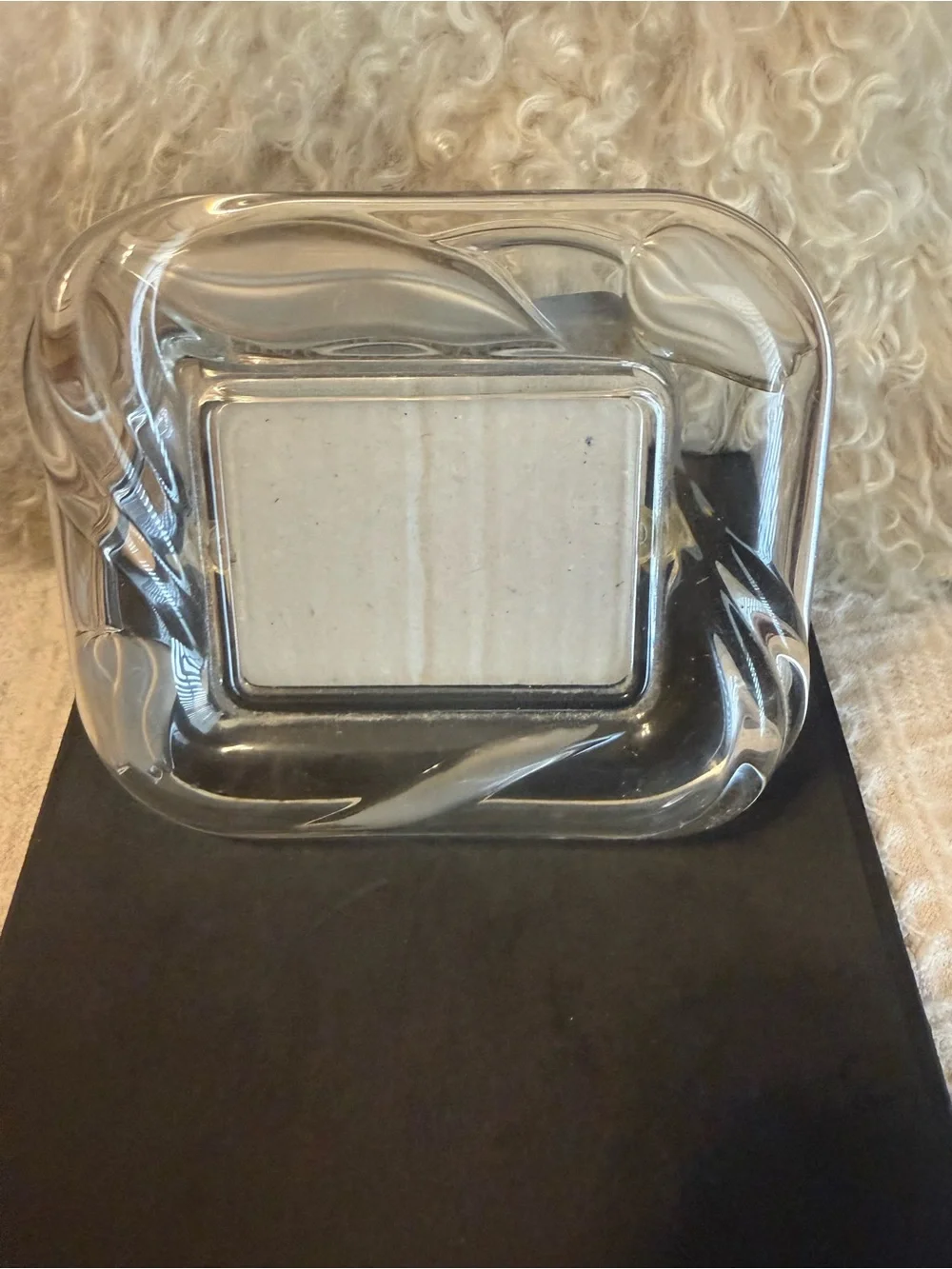 Swirl/ Tulips Vintage Crystal glass picture frame